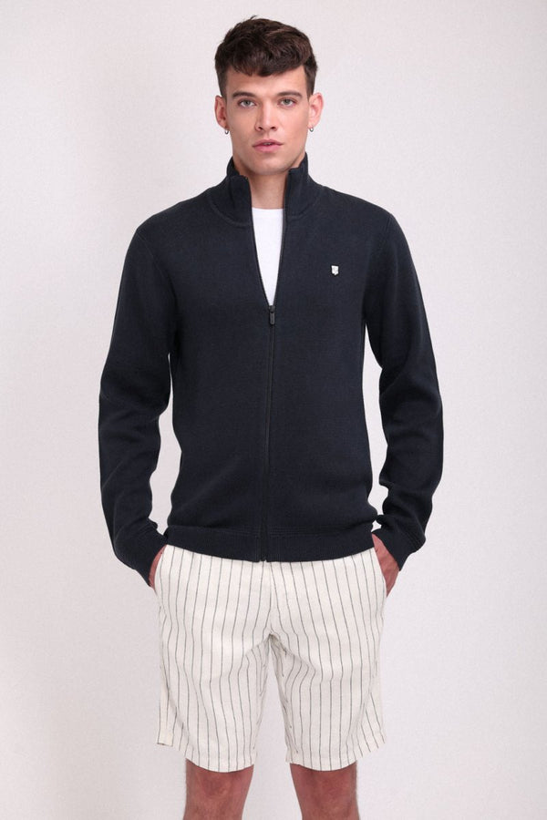 Teddy Smith Gilet En Maille Avec Zip G-ETTORE DARK NAVY