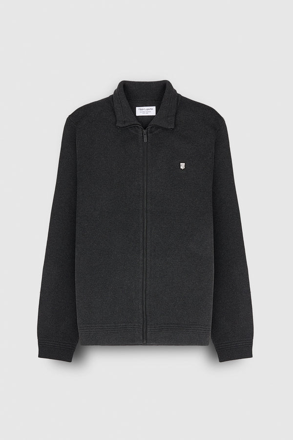 Teddy Smith Gilet En Maille Avec Zip G-ETTORE MELANGE BLACK