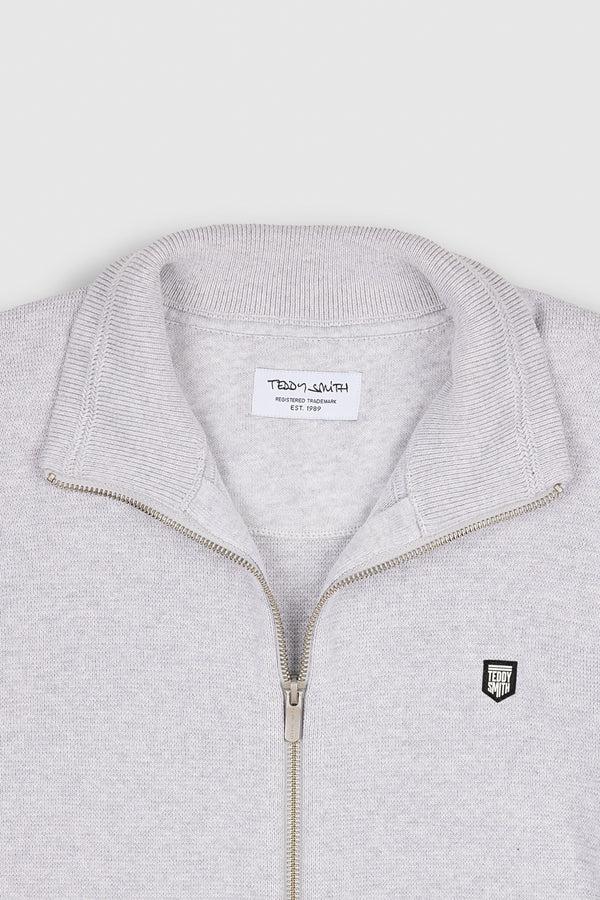 Teddy Smith Gilet En Maille Avec Zip G-ETTORE WHITE MELANGE