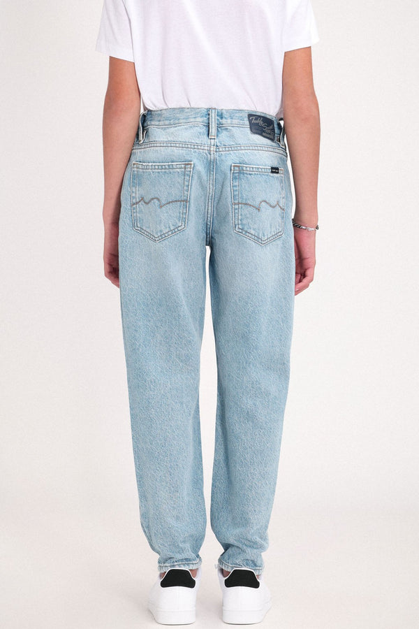 Teddy Smith Jean Coupe 5 Poches DAD PANT JR FRIPP/INDIGO CLAIR