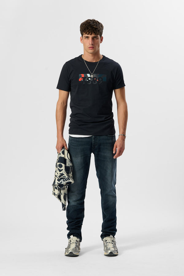 teddy smith Jean coupe droite REG longueur 32 BLUE BLACK