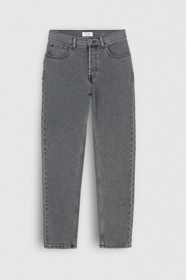 Teddy Smith Jean Denim Coupe 5 Poches Mom P-MOM GREY