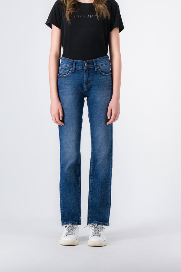 teddy smith Jean denim coupe 5 poches P-PEPPER JR STR VINTAGE/INDIGO