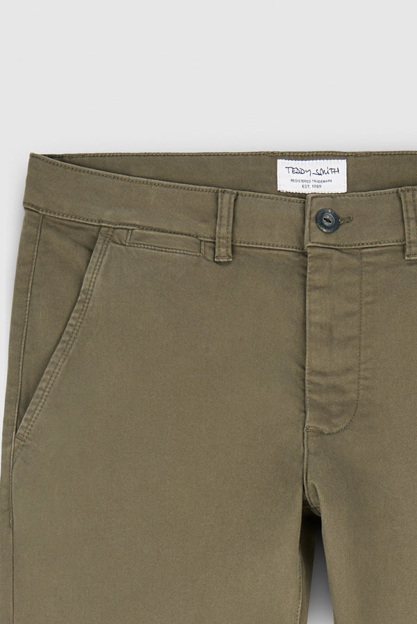 Teddy Smith Pantalon Chino Coupe Slim PALLAS CHINO SWEAT DYED TURBULENCE KAKI