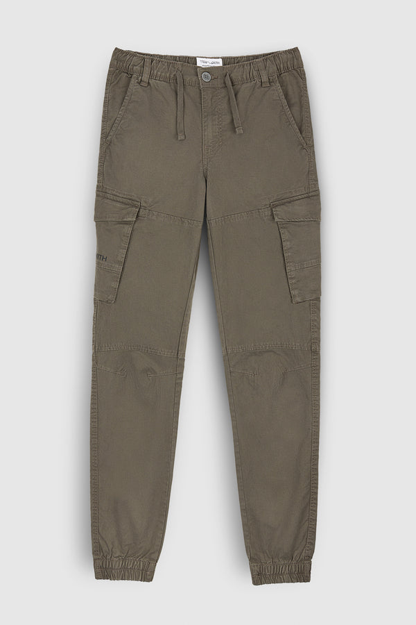 teddy smith Pantalon coupe cargo bas resserré P-MURRAY CARGO KAKI BELUGA