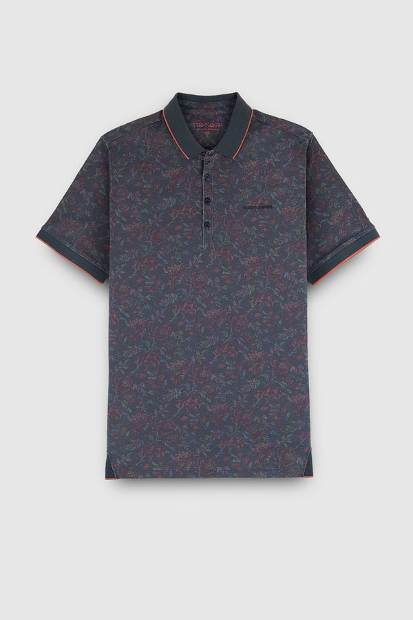 Teddy Smith Polo Piqué Imprimé Manches Courtes PASY 2 MC TOTAL NAVY 2