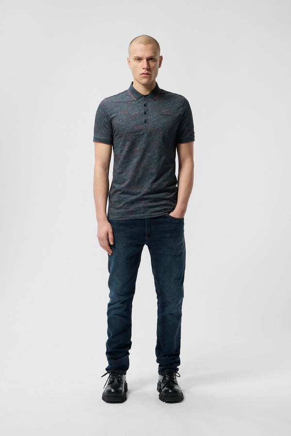 teddy smith Polo piqué imprimé manches courtes PASY 2 MC TOTAL NAVY 2