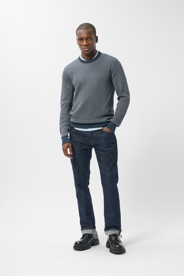 Teddy Smith Pull Col Rond P-MILAN 2 TOTAL NAVY/JACQUARD