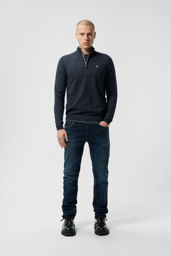 teddy smith Pull col zippé P-MARTY 2 TOTAL NAVY CHINE