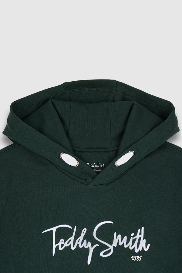 Teddy Smith Sweat à Capuche S-EVRY HOODY JR VERT SCARABE