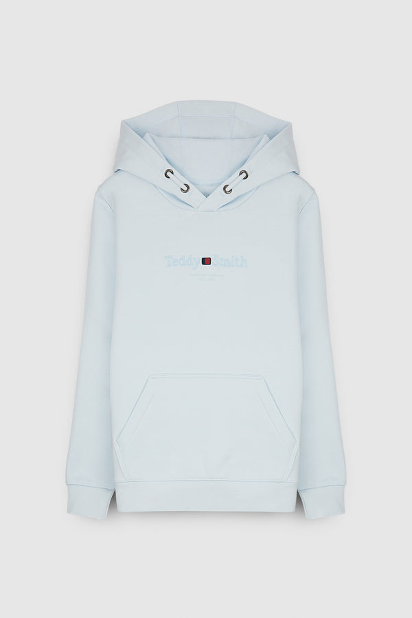 teddy smith Sweat à capuche S-JIM HOODY JR BLEU CLAIR