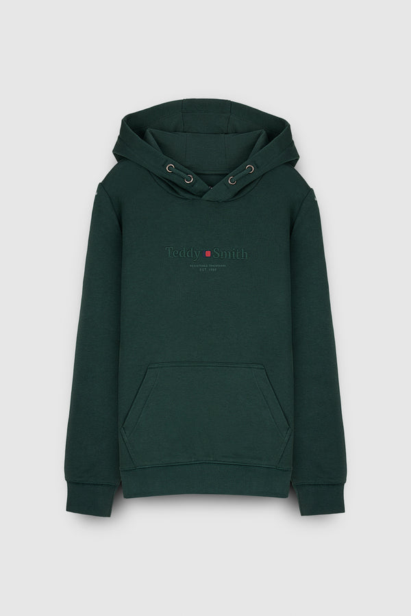 teddy smith Sweat à capuche S-JIM HOODY JR VERT SCARABE