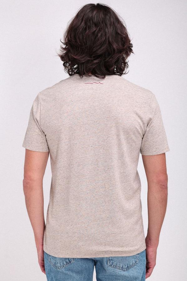 Teddy Smith T-shirt Chiné Col Rond T-NARK BEIGE CHINE