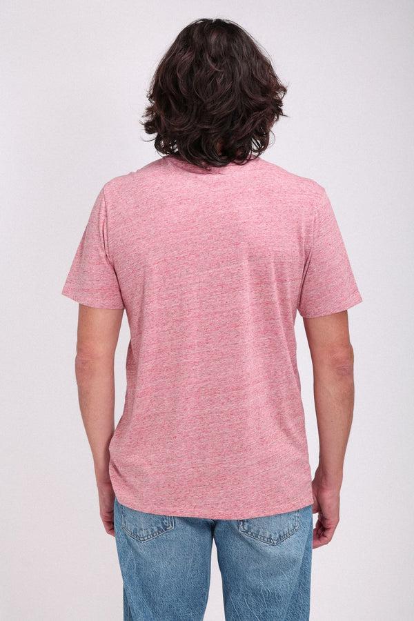 Teddy Smith T-shirt Chiné Col Rond T-NARK ROUGE CORAIL CHINE