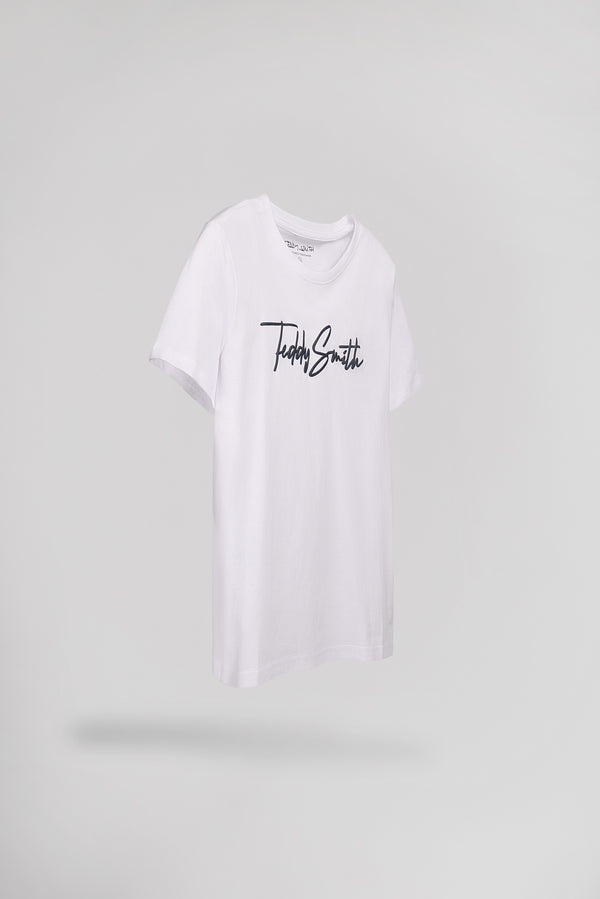 Teddy Smith T-shirt Col Rond Manches Courtes T-EVAN MC JR BLANC