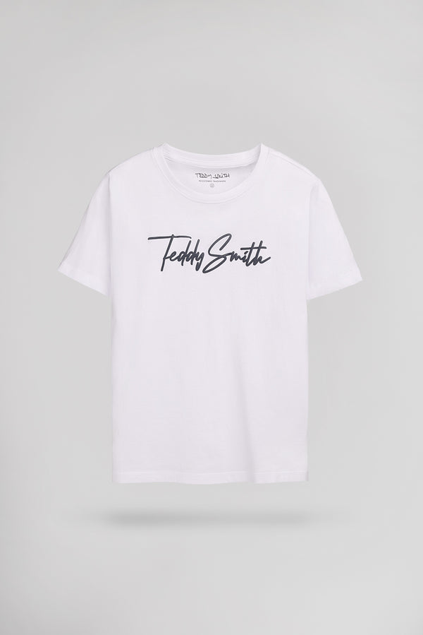 teddy smith T-shirt col rond manches courtes T-EVAN MC JR BLANC