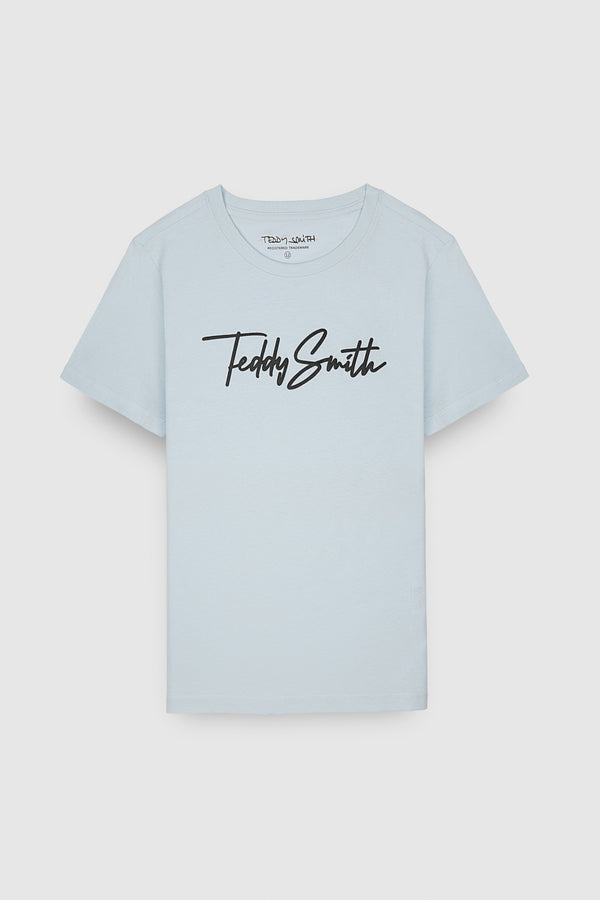 teddy smith T-shirt col rond manches courtes T-EVAN MC JR BLEU CLAIR