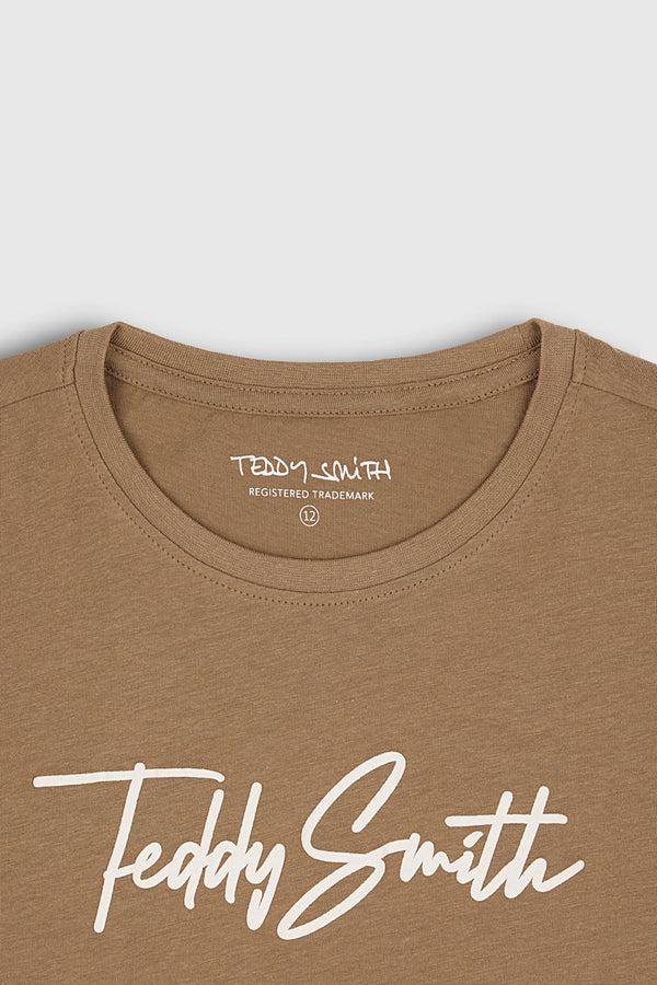Teddy Smith T-shirt Col Rond Manches Courtes T-EVAN MC JR CHATAIN