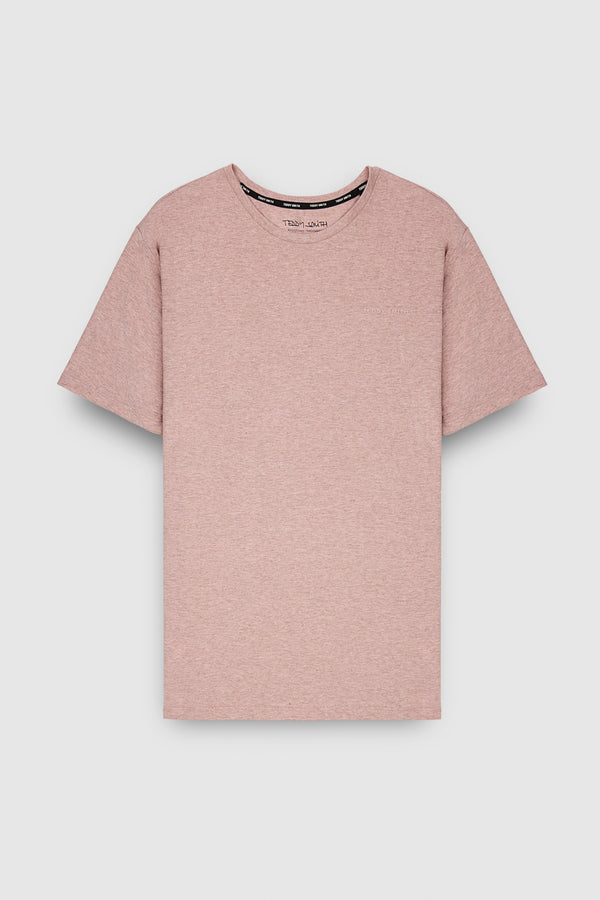teddy smith T-shirt col rond manches courtes T-NARK CHINE MC WOOD ROSE CHINE