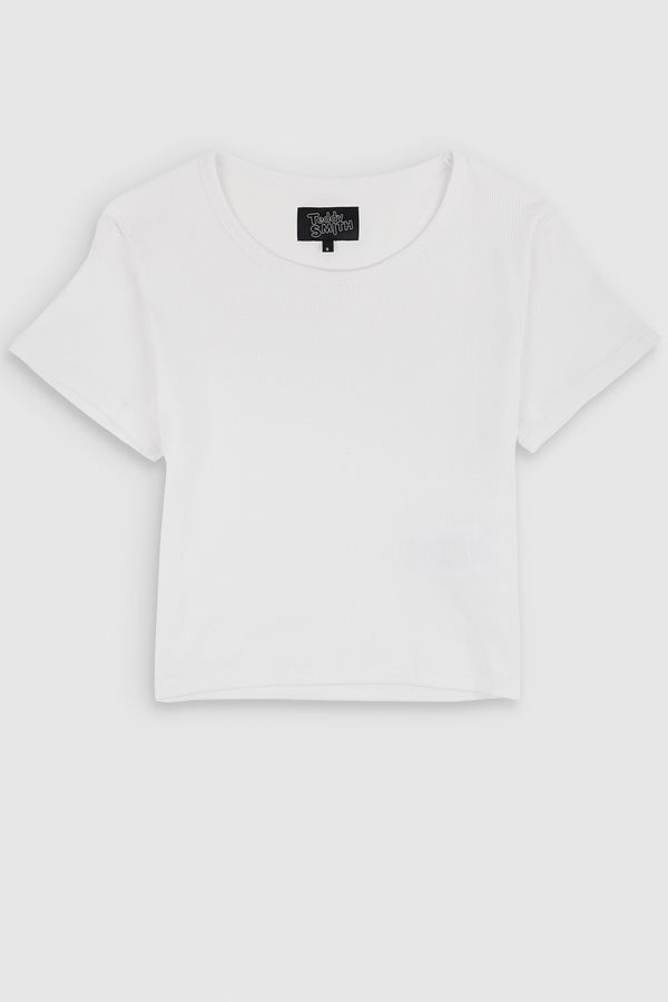 teddy smith T-shirt col rond manches courtes T-REMA MC RIB BLANC