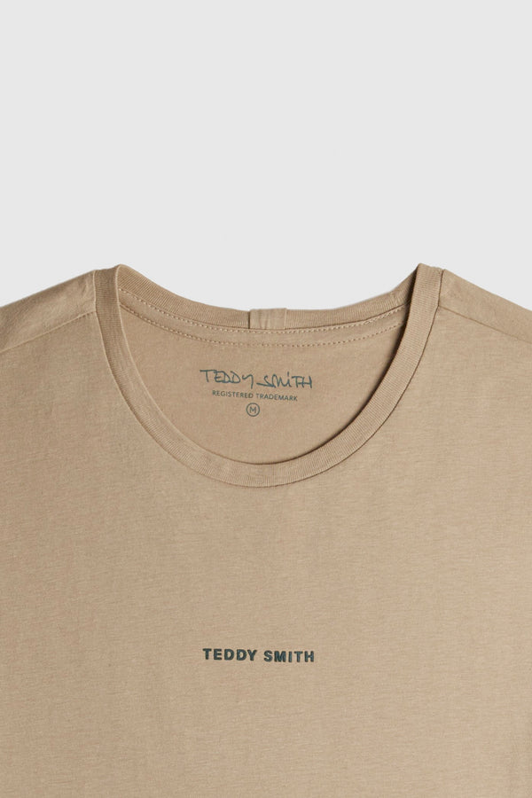 Teddy Smith T-shirt Col Rond Manches Courtes T-SOY 2 MC BEIGE