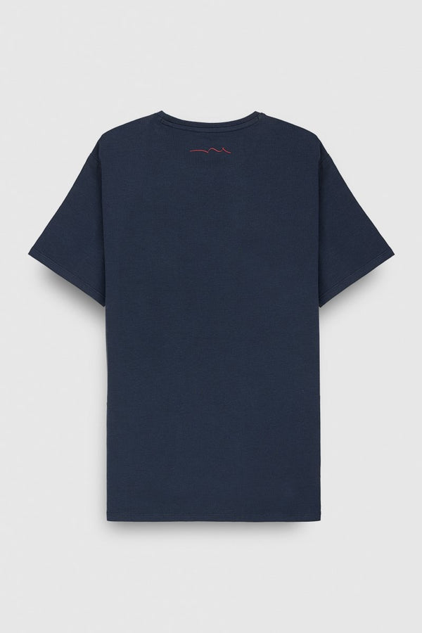 Teddy Smith T-shirt Col Rond Manches Courtes T-TAHO MC TOTAL NAVY