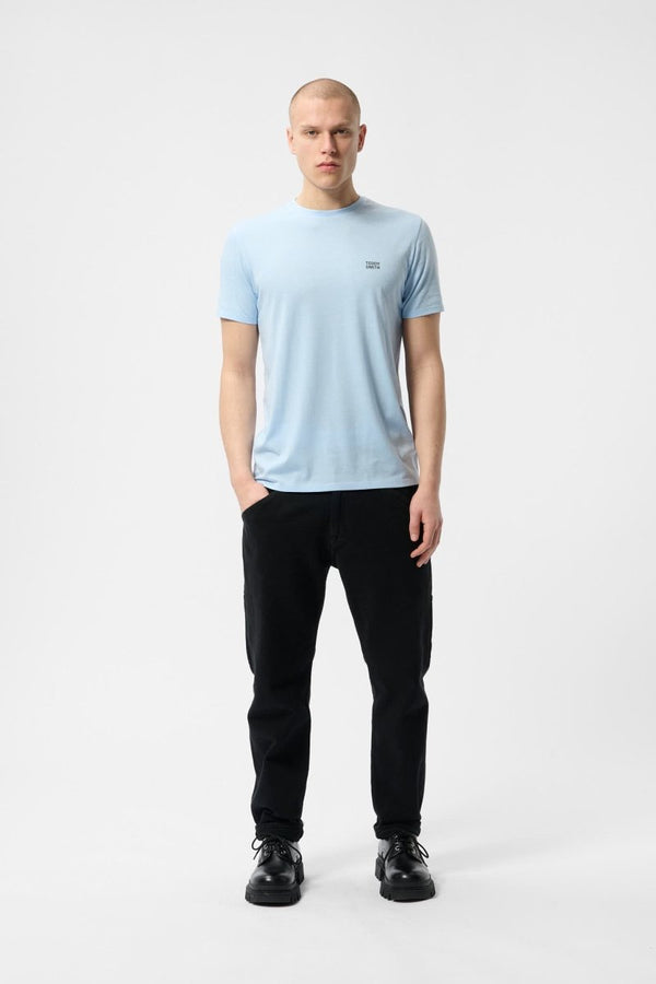 Teddy Smith T-shirt Col Rond Manches Courtes THE TEE 1 MC BLEU ECUME CHINE