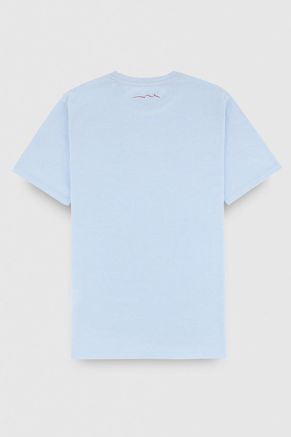 Teddy Smith T-shirt Col Rond Manches Courtes THE TEE 1 MC BLEU ECUME CHINE