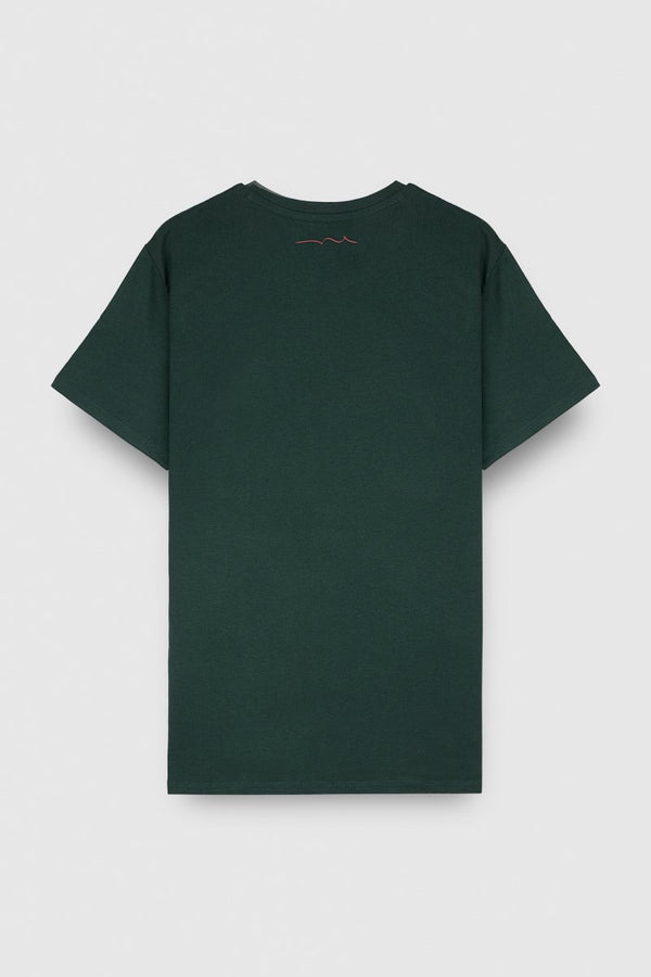Teddy Smith T-shirt Col Rond Manches Courtes THE TEE 1 MC VERT SCARABE