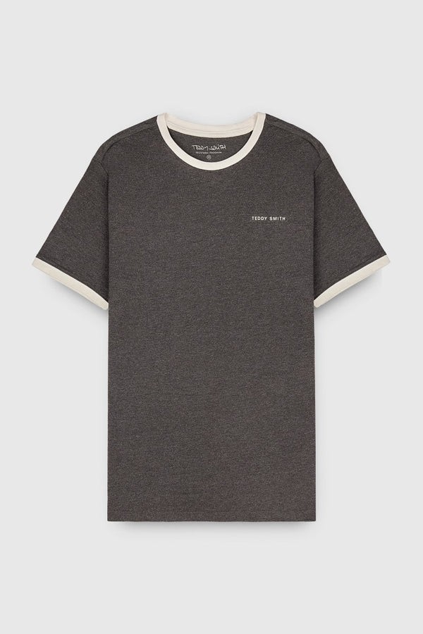 teddy smith T-shirt col rond manches courtes THE TEE 2 R ANTHRACITE CHINE/MIDDLE W