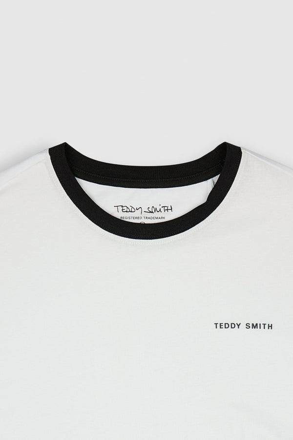 Teddy Smith T-shirt Col Rond Manches Courtes THE TEE 2 R BLANC