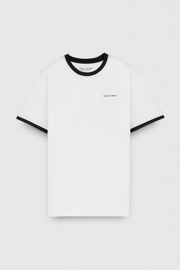 teddy smith T-shirt col rond manches courtes THE TEE 2 R BLANC