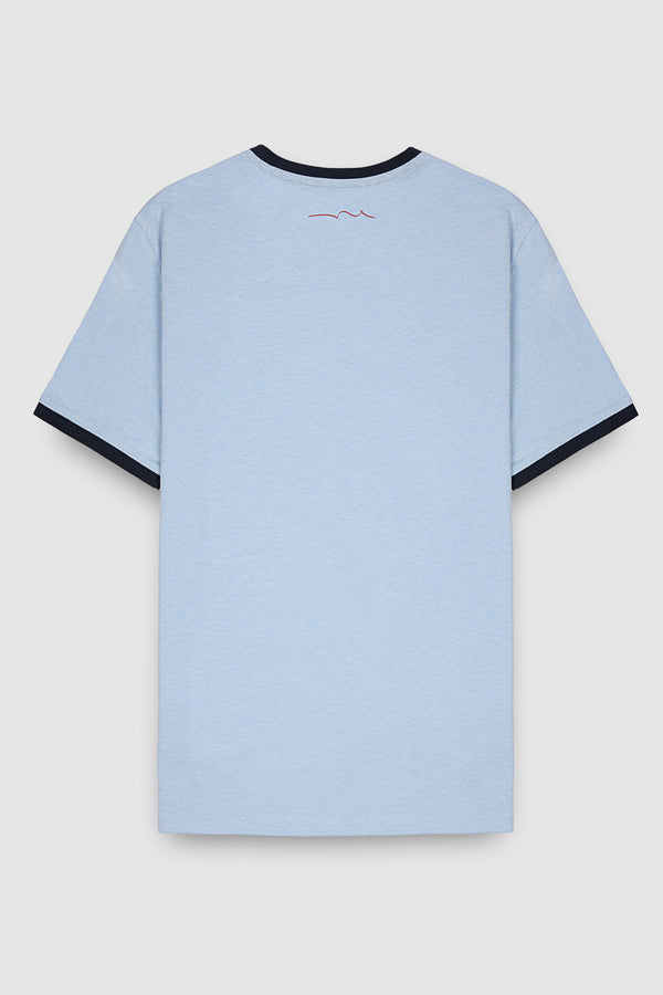 Teddy Smith T-shirt Col Rond Manches Courtes THE TEE 2 R MC BLEU ECUME CHINE