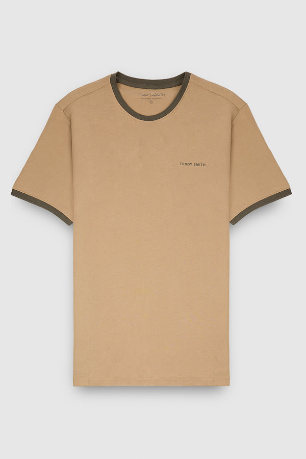 teddy smith T-shirt col rond manches courtes THE TEE 2 R MC MOKA BEIGE