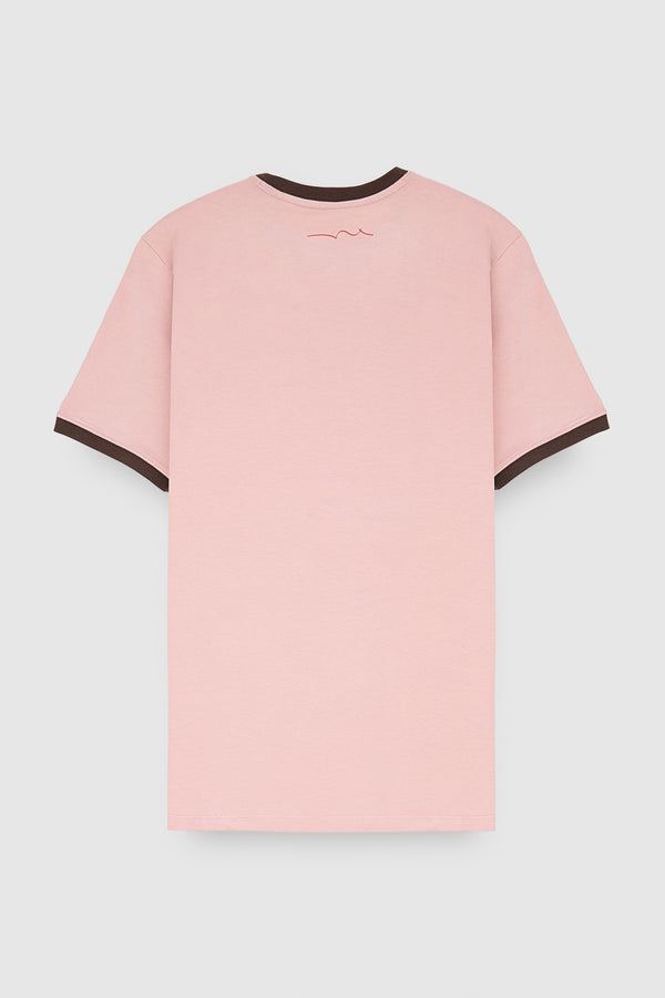 Teddy Smith T-shirt Col Rond Manches Courtes THE TEE 2 R MC WOOD ROSE
