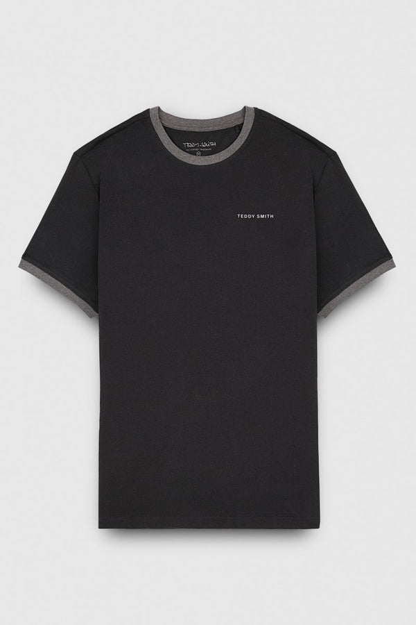 teddy smith T-shirt col rond manches courtes THE TEE 2 R NOIR/SILVER