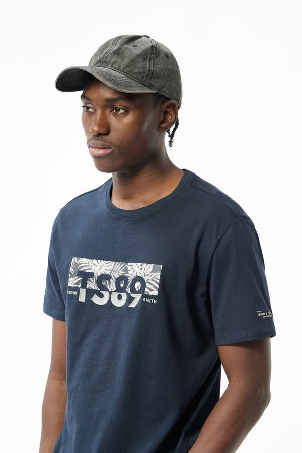 Teddy Smith T-shirt Col Rond T-EZIO 2 TOTAL NAVY/MOTIF 1