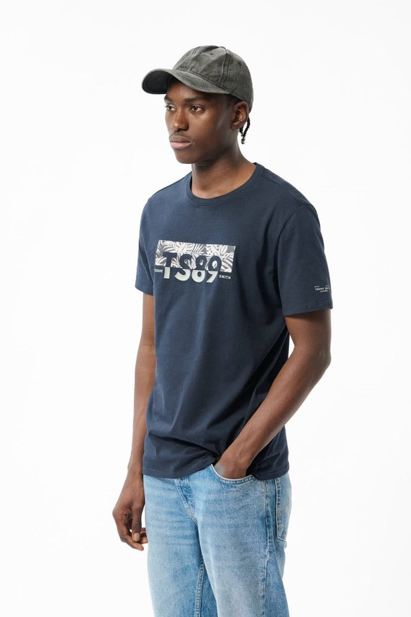 teddy smith T-shirt col rond T-EZIO 2 TOTAL NAVY/MOTIF 1