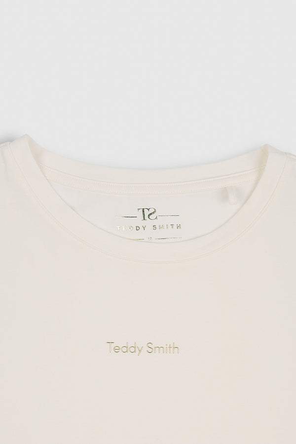 Teddy Smith T-shirt Col Rond T-RIBELLE MC JR MIDDLE WHITE