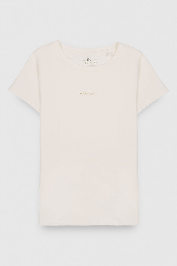 teddy smith T-shirt col rond T-RIBELLE MC JR MIDDLE WHITE