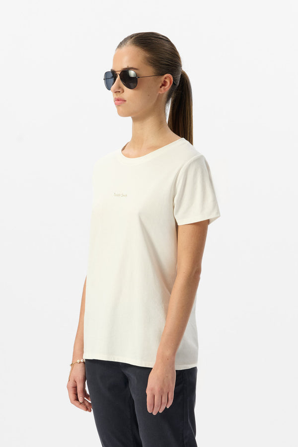 Teddy Smith T-shirt Col Rond T-RIBELLE MC MIDDLE WHITE