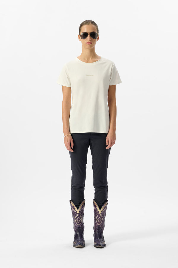 Teddy Smith T-shirt Col Rond T-RIBELLE MC MIDDLE WHITE