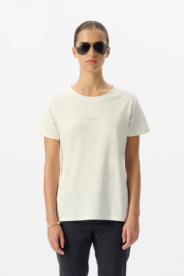 teddy smith T-shirt col rond T-RIBELLE MC MIDDLE WHITE
