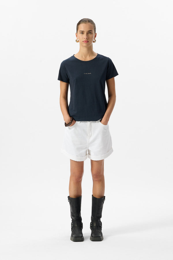 Teddy Smith T-shirt Col Rond T-RIBELLE MC TOTAL NAVY