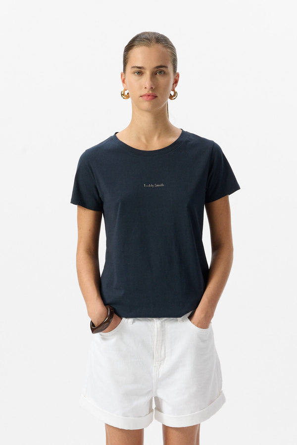 teddy smith T-shirt col rond T-RIBELLE MC TOTAL NAVY