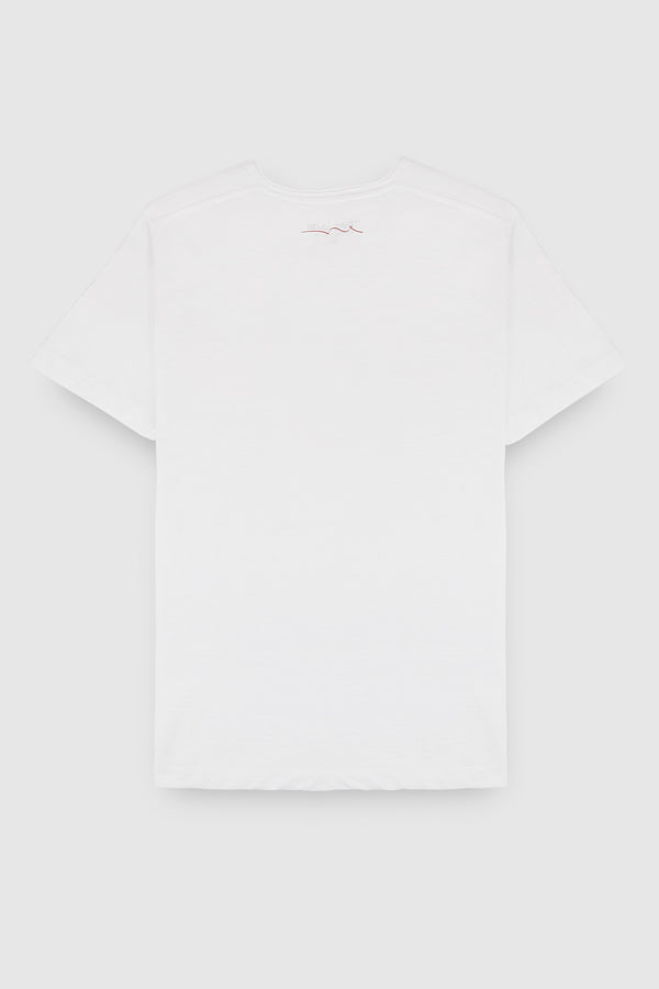 Teddy Smith T-shirt Col V Coupé Bord Franc T-GILDAS BLANC