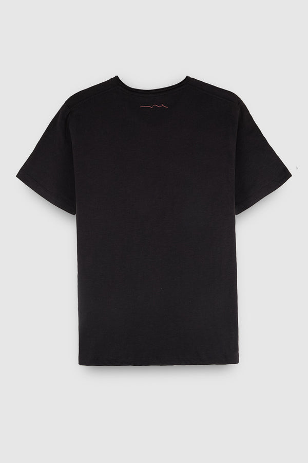 Teddy Smith T-shirt Col V Coupé Bord Franc T-GILDAS CHARBON