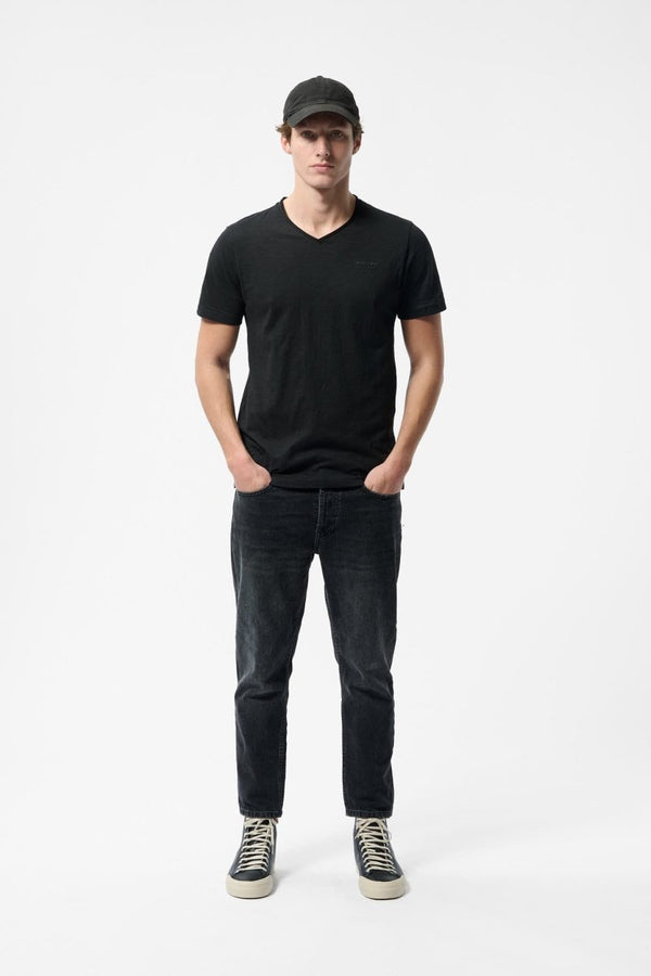 teddy smith T-shirt col V coupé bord franc T-GILDAS CHARBON