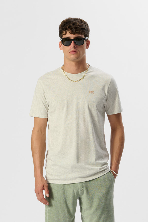 teddy smith T-shirt THE TEE 1 MC BLANC IVOIRE CHINE