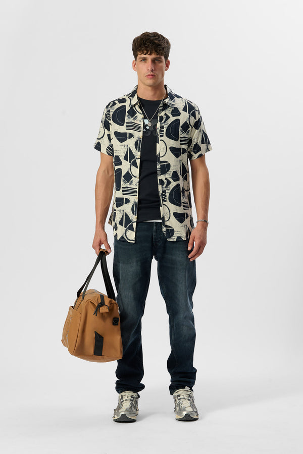 teddy smith Chemise C-ALBERTO MC CREAM